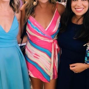 Multi-colored Wrap Romper